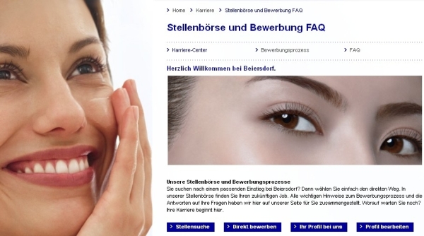 Karrierewebseite der Beiersdorf AG