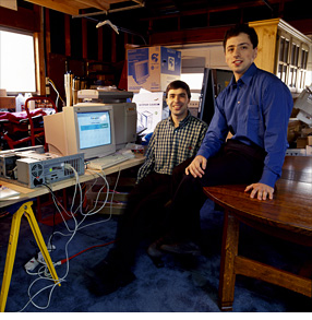 Existenzgründer in ihrer Start-up-Garage: Larry Page und Sergej Brin