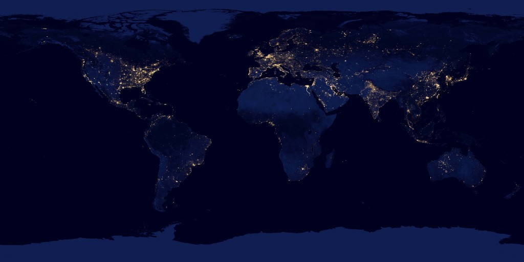 Die Erde bei Nacht. Foto: NASA