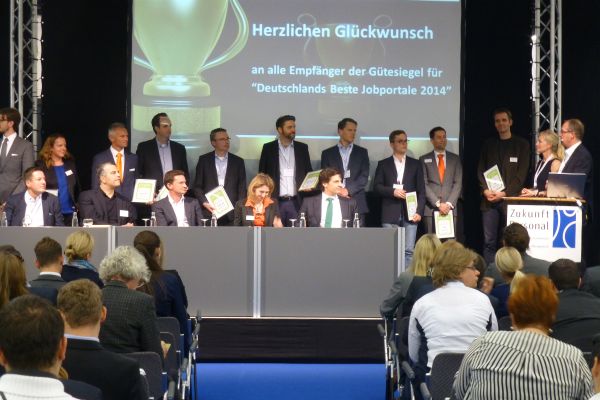 Die Sieger "Deutschlands beste Jobportale" - Preisverleihung Zukunft Personal 2014
