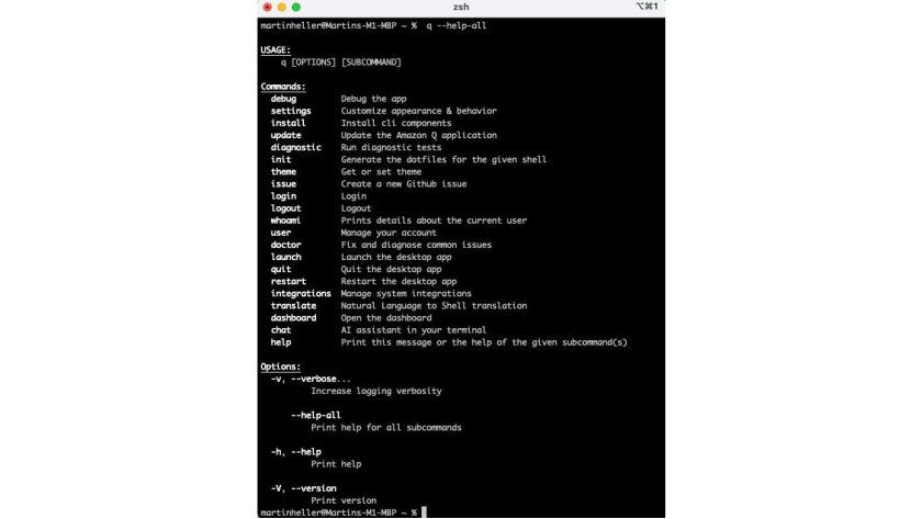 Das Befehlszeilenprogramm unterstützt unter macOS mehrere Shell- und Terminalprogramme. In diesem Beispiel nutzen wir Iterm2 und die Z-Shell.